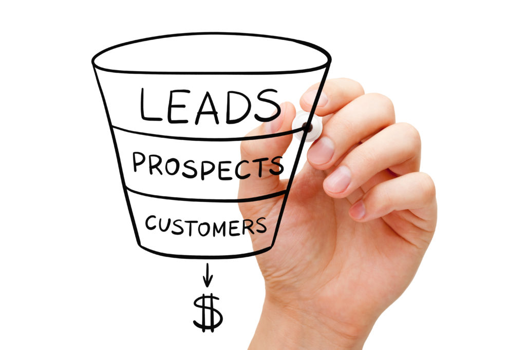 Hand drawing sales funnel
