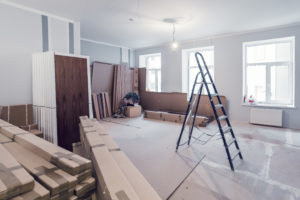 Interior of apartment during construction