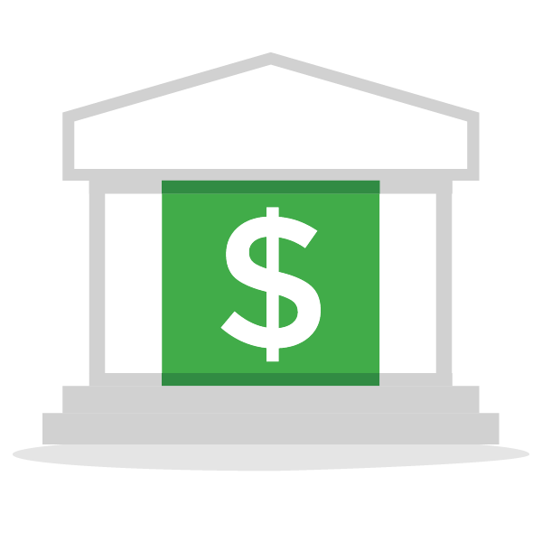 Bank Icon with dollar sign