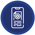 phone payment blue circle icon