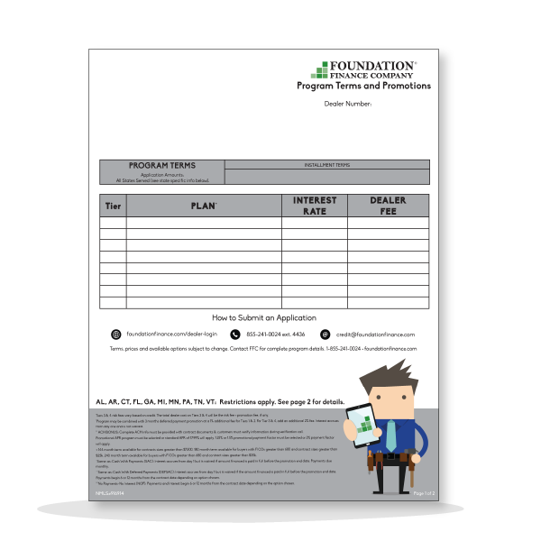 Icon of FFC's custom rate sheet